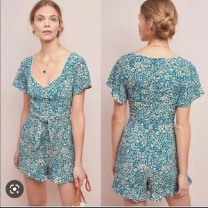 MAEVE Anthropologie Floral Romper Tie
Back Size 12